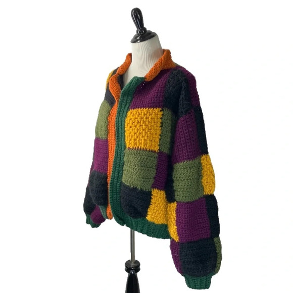 Handmade Oversized Crochet Cardigan - Picture 2 of 4